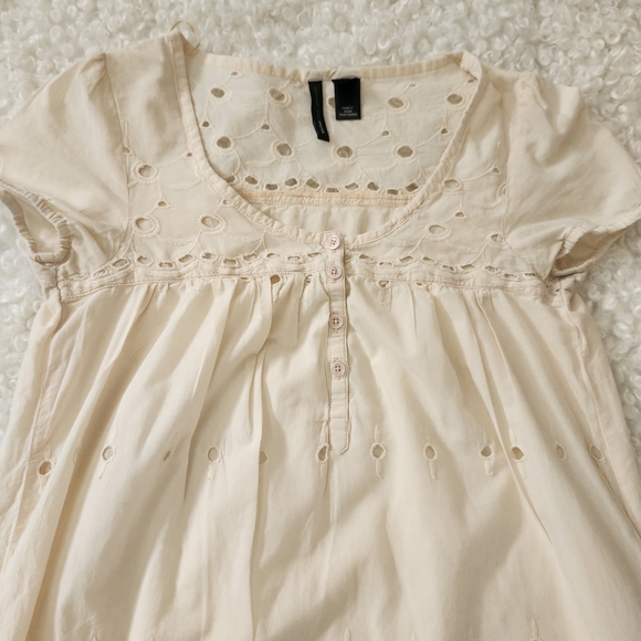 MANGO Eyelet Embroidered Babydoll Dress Size US S / EU M Summer Romantic Boho - Picture 5 of 13